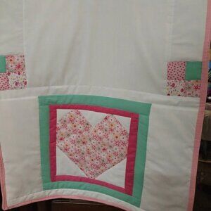 Handmade Pink Heart Table Runner